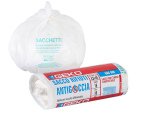 Sacchi per rifiuti organici Sac Bio - 42 x 45cm - 10 L - 12 micron - bianco - Geko - rotolo da 15 sacchetti