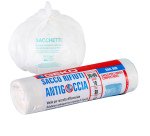 Sacchi per rifiuti organici Sac Bio - 50 x 60cm - 30 L - 12 micron - bianco - Geko - rotolo da 10 sacchetti