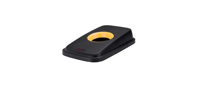 Coperchio per cestino SELECTO - con foro - nero/giallo - Rotho