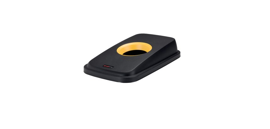 Coperchio per cestino SELECTO - con foro - nero/giallo - Rotho