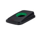 Coperchio per cestino SELECTO - con foro - nero/verde - Rotho