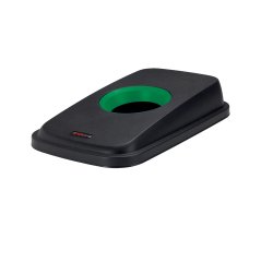 Coperchio per cestino SELECTO - con foro - nero/verde - Rotho