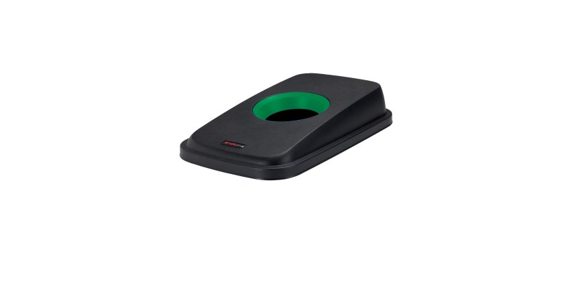 Coperchio per cestino SELECTO - con foro - nero/verde - Rotho