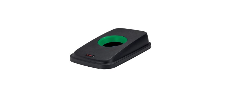 Coperchio per cestino SELECTO - con foro - nero/verde - Rotho