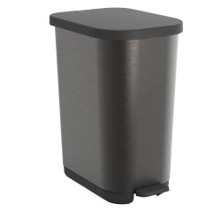 Cestino RIBO raccolta differenziata - PP - con coperchio e pedale - 40 x 28,5 x 51,3 cm - 25/40 L - grafite - Rotho