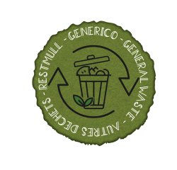 Etichetta in vinile raccolta differenziata Stik - generico - autoadesiva - 10,5 x 10,5 cm - PVC - verde - Medial International