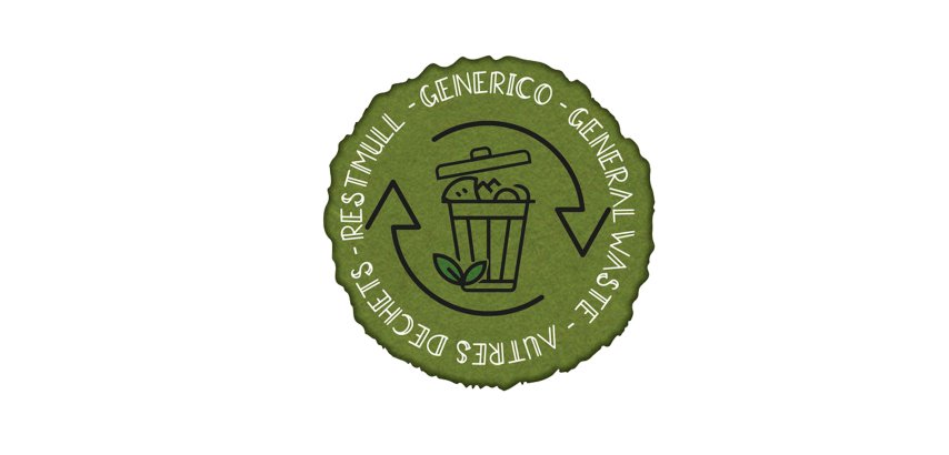 Etichetta in vinile raccolta differenziata Stik - generico - autoadesiva - 10,5 x 10,5 cm - PVC - verde - Medial International
