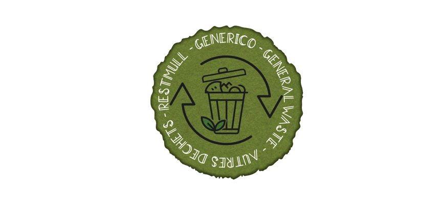 Etichetta in vinile raccolta differenziata Stik - generico - autoadesiva - 10,5 x 10,5 cm - PVC - verde - Medial International