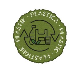Etichetta in vinile raccolta differenziata Stik - plastica - autoadesiva - 10,5 x 10,5 cm - PVC - verde - Medial International