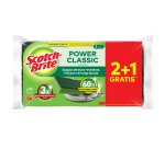 Spugna abrasiva Power Classic - antibatterica - 14,2x2,4x11,5 cm - giallo/verde - Scotch-Brite - conf. 3 pezzi