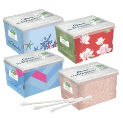 Bastoncini puliorecchie cotonati - colori assortiti - Cotoneve - eco pack da 300 pezzi