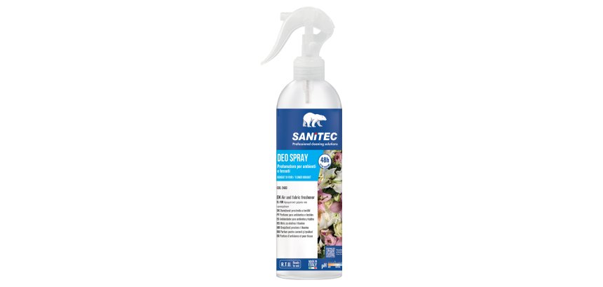 Profumatore Deo Spray - per ambienti e tessuti - trigger 300 ml - bouquet di fiori - Sanitec