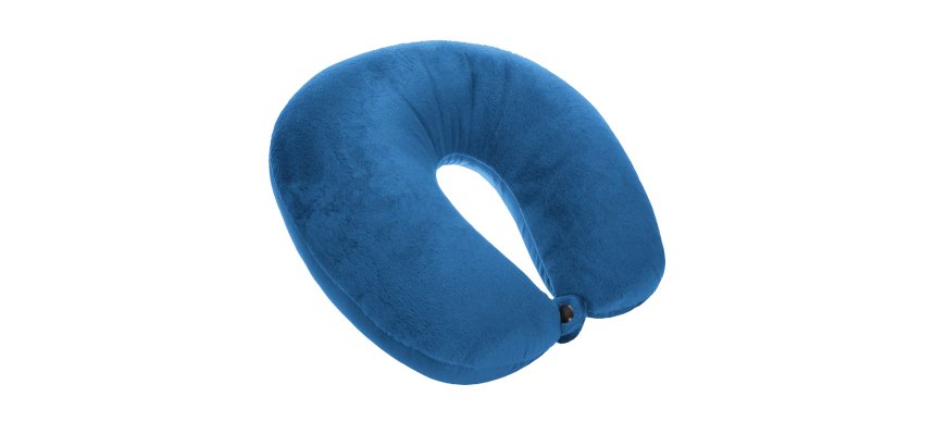 Cuscino da viaggio Explora - 30 x 29 x 12 cm - memory foam - azzurro - Lebez