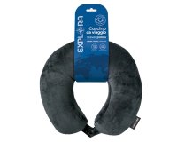 Cuscino da viaggio Explora - 30 x 29 x 12 cm - memory foam - nero - Lebez