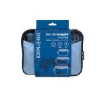 Organizer da viaggio Explora - tessuto - azzurro - Lebez - set 3 pezzi