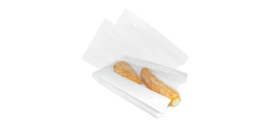 Sacchetto per alimenti - con finestra - 20 x 34 cm - carta kraft - bianco - Viva - conf. 500 pz