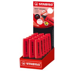 En_rotulador stabilo boss fluorescente 70 rojo real expositor de 15 unidades