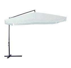 Ombrellone quadro - con braccio laterale - 3 x 3 m - bianco - Garden Friend