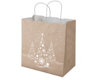 Shopper - maniglie cordino - 32 x 23 x 35 cm - carta kraft - Xmas Dream - avana - Mainetti Bags - conf. 25 pezzi