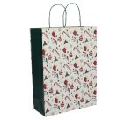 Shopper - maniglie cordino - 36 x 12 x 41 cm - carta kraft - Xmas Dream - bianco - Mainetti Bags - conf. 25 pezzi