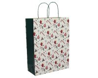 Shopper - maniglie cordino - 36 x 12 x 41 cm - carta kraft - Xmas Dream - bianco - Mainetti Bags - conf. 25 pezzi