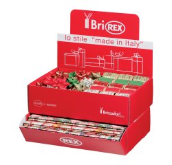 Espositore fantasie natale - carta regalo/stelle/rocchetti - fantasie assortite - Rex Sadoch