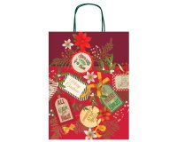 Shopper collezione Tanti Auguri - con manici - 16 x 21 x 8 cm - fantasia natale - Rex Sadoch