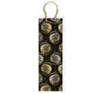 Portabottiglie natale - 37 x 12 x 9 cm - carta patinata - nero/oro - Rex Sadoch