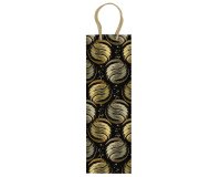 Portabottiglie natale - 37 x 12 x 9 cm - carta patinata - nero/oro - Rex Sadoch