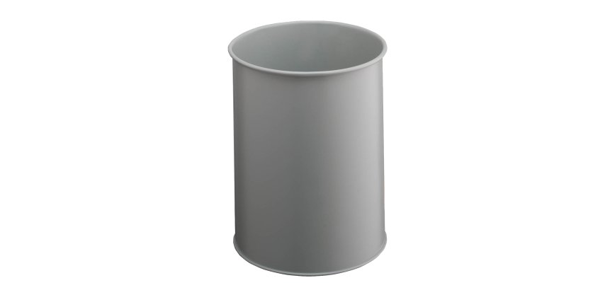 Cestino gettacarte - tondo - metallo - grigio - 15 L - Durable