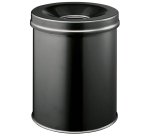 Cestino gettacarte SAFE - tondo - autoestinguente - nero - 15 L - Durable
