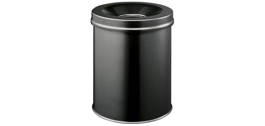 Cestino gettacarte SAFE - tondo - autoestinguente - nero - 15 L - Durable
