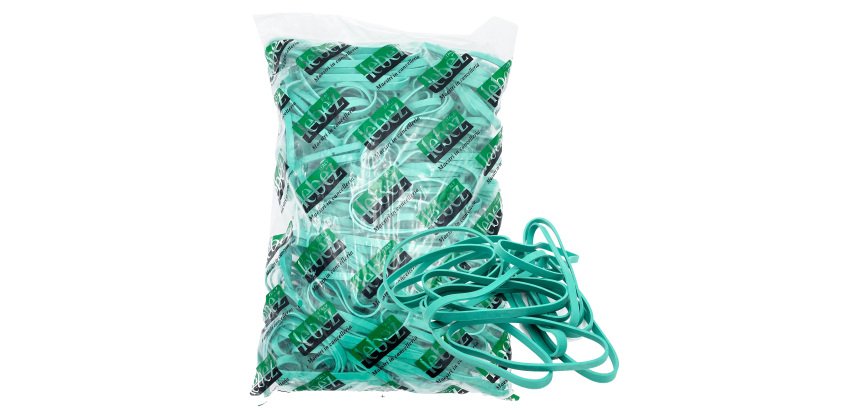 Elastico fettuccia - diametro 10 x 0,8 cm - 1 kg - gomma - verde - Lebez