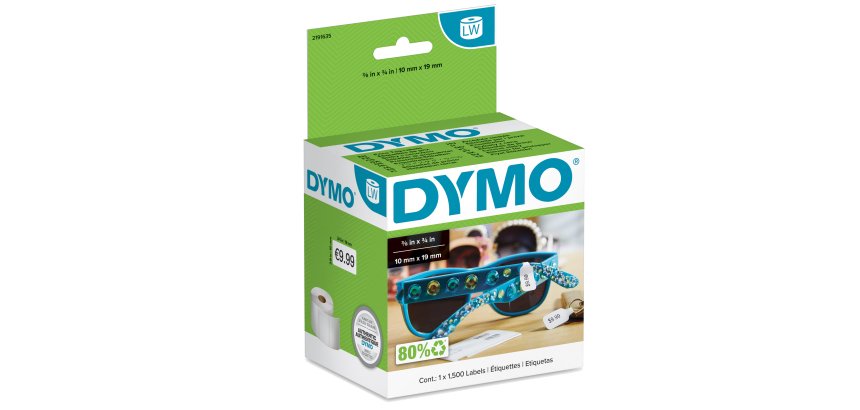 Rotolo 1500 etichette LW 2191635 - 10 x 19 mm - per gioielli - carta - bianco - Dymo