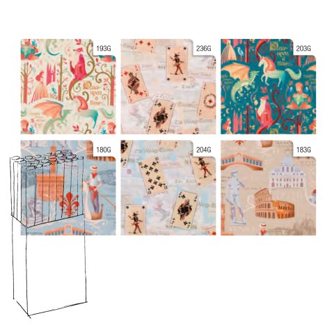 Rotolo carta regalo vintage - 70cmx200m - fantasie assortite - Rex Sadoch