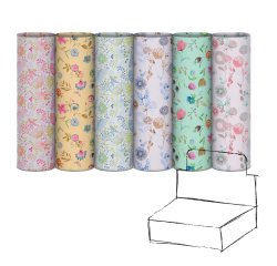 Carta regalo riciclata Fiori di campo - 100 fogli - 70x100cm - fantasie assortite - Rex Sadoch