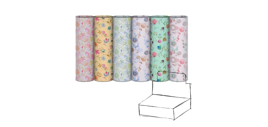 Carta regalo riciclata Fiori di campo - 100 fogli - 70x100cm - fantasie assortite - Rex Sadoch