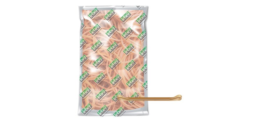 Elastico fettuccia - diametro 10 x 0,8 cm - 1 kg - caucciù - colore naturale - Lebez