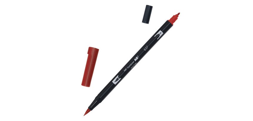 Pennarello Dual Brush 837 - wine red - Tombow