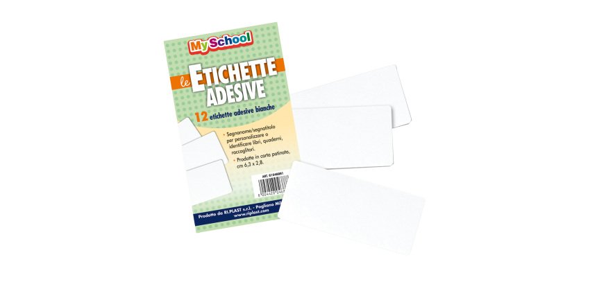 Etichetta adesiva segnanome - 6,3 x 2,8 cm - bianco - Colorosa - conf. 12 pezzi