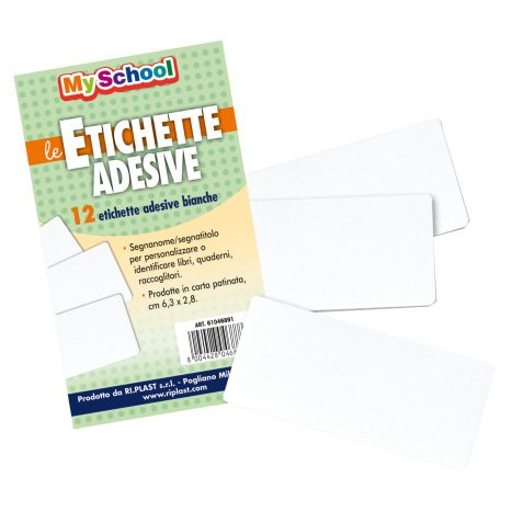 Etichetta adesiva segnanome - 6,3 x 2,8 cm - bianco - Colorosa - busta 12 pezzi