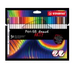 Pennarello Pen 68 Brush Arty Line 568/30 - colori assortiti - Stabilo - astuccio 30 pezzi