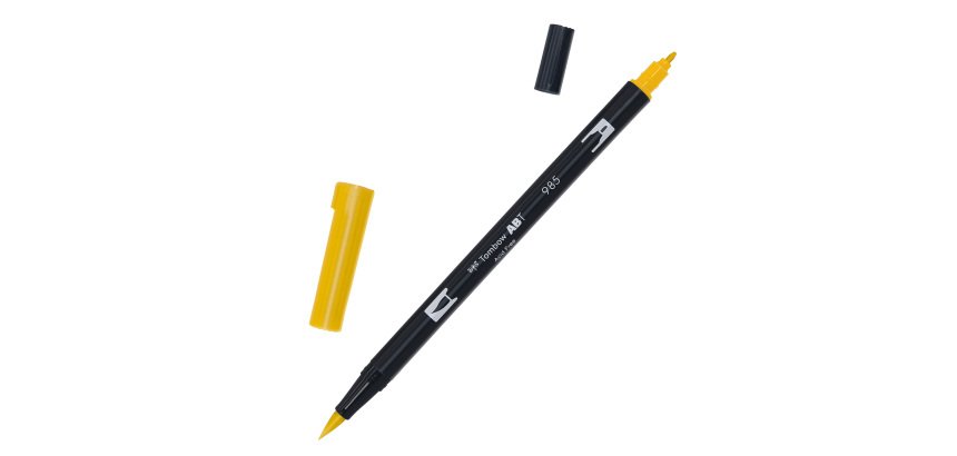 Pennarello Dual Brush 985 - chrome yellow - Tombow