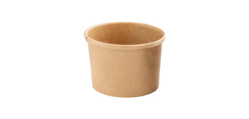 Bowl per zuppe monouso - 360 ml - cartoncino - avana - Signor Bio - conf. 25 pezzi