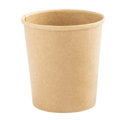 Bowl per zuppe monouso - 780 ml - cartoncino  - avana - Signor Bio - conf. 25 pezzi
