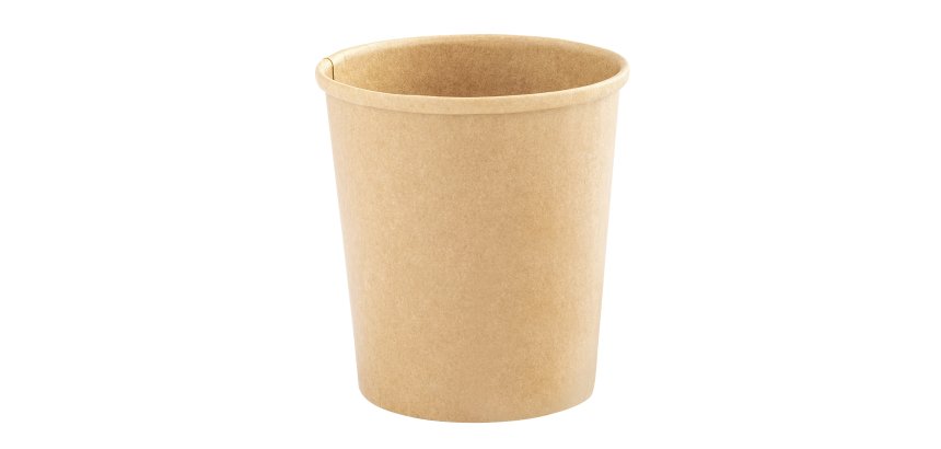 Bowl per zuppe monouso - 780 ml - cartoncino  - avana - Signor Bio - conf. 25 pezzi