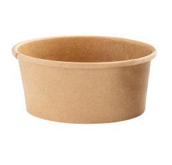 Bowl per zuppe monouso - 180 ml - cartoncino - avana - Signor Bio - conf. 25 pezzi