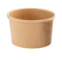 Bowl per zuppe monouso - 250 ml - cartoncino - avana - Signor Bio - conf. 25 pezzi