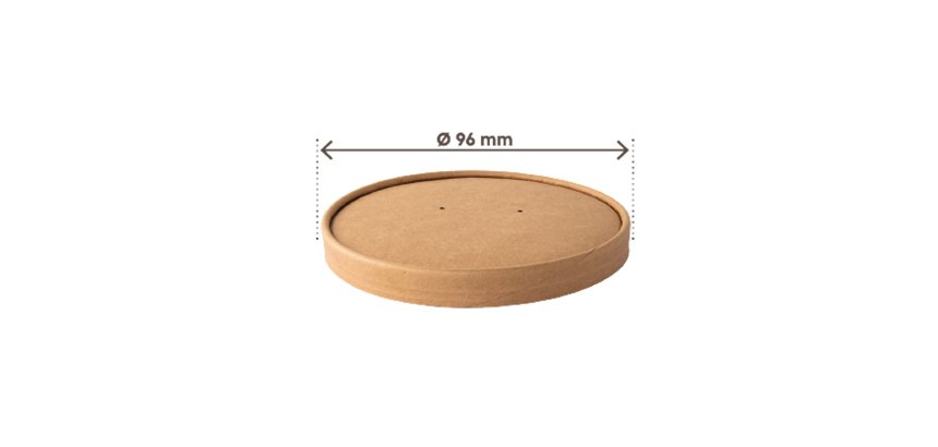 Coperchio per bowl portazuppe monouso - da 180 a 480 ml - avana - Signor Bio - conf. 25 pezzi