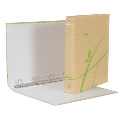 Raccoglitore Oxford Green - 4 anelli tondi 30 mm - dorso 4 cm - 22 x 30 cm - carta riciclata - avana - Esselte